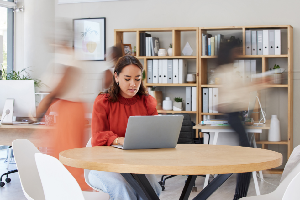 Woman at computer in office